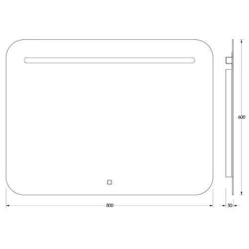 Зеркало Evoform Ledline 60x80 BY 2445 с подсветкой 6.5 W - сенсорный выключатель стекло
