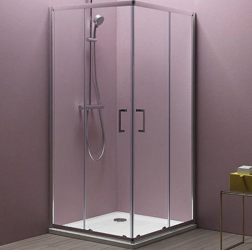 Душевой уголок Kolpa San Eco Quat TKK 80x80 538550 профиль Хром стекло прозрачное