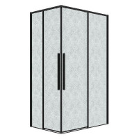 Душевой уголок Grossman Galaxy 120x80 R 300.K33.01.12R80L.21.02 профиль Черный матовый стекло шиншилла