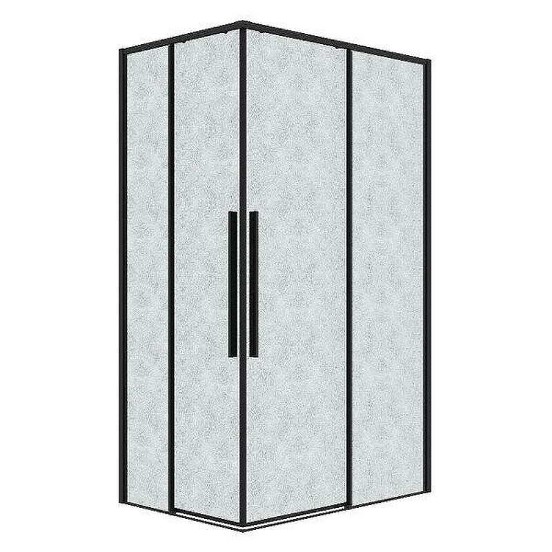 Душевой уголок Grossman Galaxy 120x80 R 300.K33.01.12R80L.21.02 профиль Черный матовый стекло шиншилла