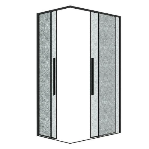 Душевой уголок Grossman Galaxy 120x80 R 300.K33.01.12R80L.21.02 профиль Черный матовый стекло шиншилла