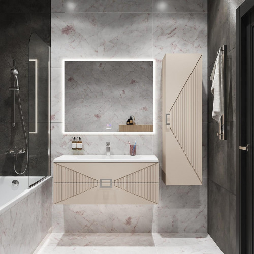 Тумба под раковину Grossman Луксор 100 1010057 цвет Бежевый матовый