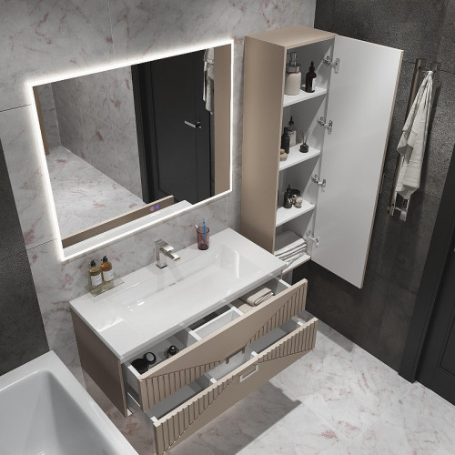 Тумба под раковину Grossman Луксор 100 1010057 цвет Бежевый матовый