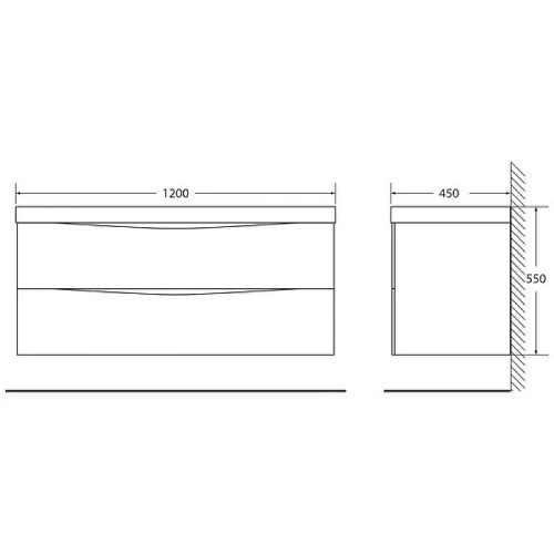 Тумба под раковину BelBagno Marino 120 MARINO-1200-2C-SO-CO-P подвесная Crema Opaco МДФ / ЛДСП