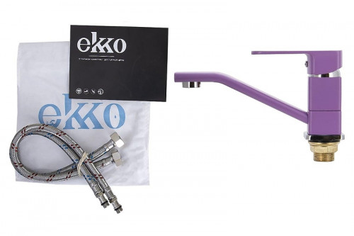 Смеситель для раковины Ekko E45302 цвет Хром Фиолетовый