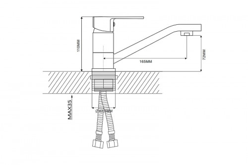 Смеситель для раковины Ekko E45302 цвет Хром Фиолетовый
