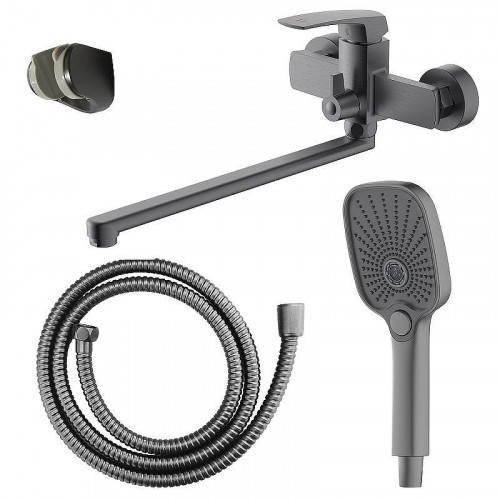 Смеситель для ванны Azario Conda AZ-K1711GR универсальный цвет Серый графит