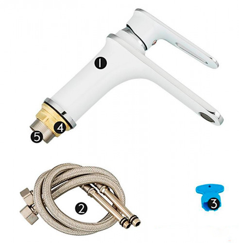 Смеситель для раковины Frap H49 F1049 Белый Хром латунь