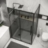 Душевой уголок Grossman Cosmo 130х80 120.K33.02.1380.21.10 профиль Черный матовый стекло тонированное