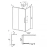 Душевой уголок Grossman Cosmo 130х80 120.K33.02.1380.21.10 профиль Черный матовый стекло тонированное
