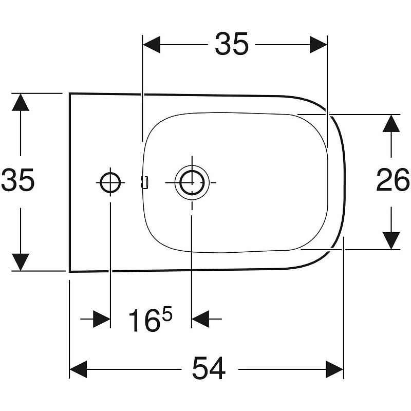 Биде Geberit Smyle Square 500.209.01.1 без крышки