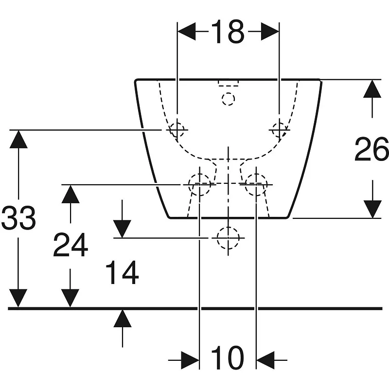 Биде Geberit Smyle Square 500.209.01.1 без крышки