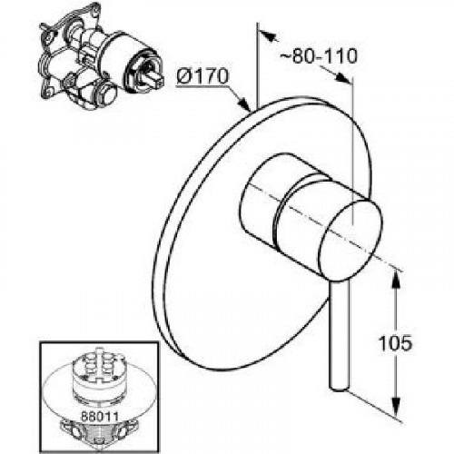 Смеситель для душа Kludi Bozz 38655N076 Золото брашированное латунь встраиваемый