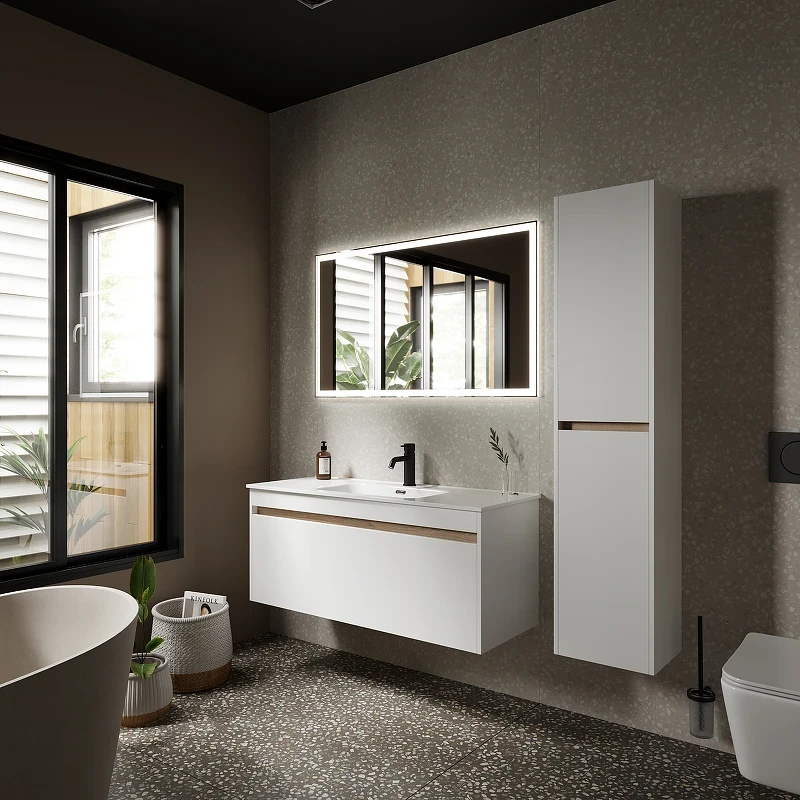 Тумба под раковину Sancos Smart 120 SM120-1W подвесная Белый глянец МДФ / ЛДСП