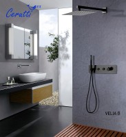 Душевая система Ceruttispa Velia B CT10399 Черная нержавеющая сталь встраиваемый