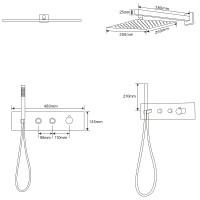 Душевая система Ceruttispa Velia B CT10399 Черная нержавеющая сталь встраиваемый