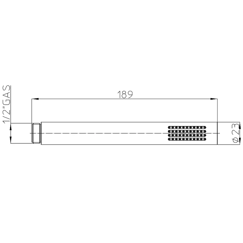 Ручной душ Bossini Slim Rain B00253.073 Черный матовый латунь