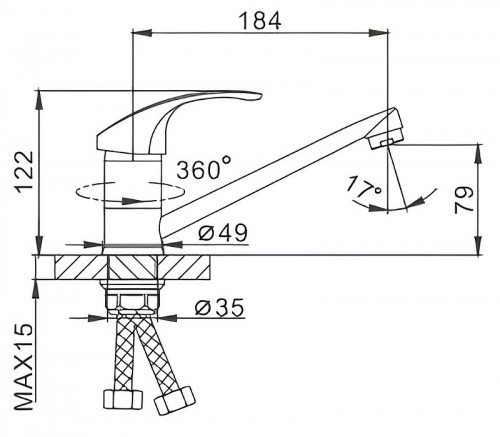 Смеситель для кухни Frap H36 F4536-2 Хром