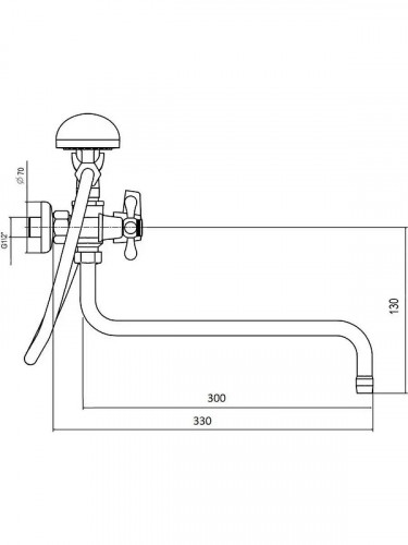 Смеситель для ванны Wisent W2265 универсальный цвет Хром