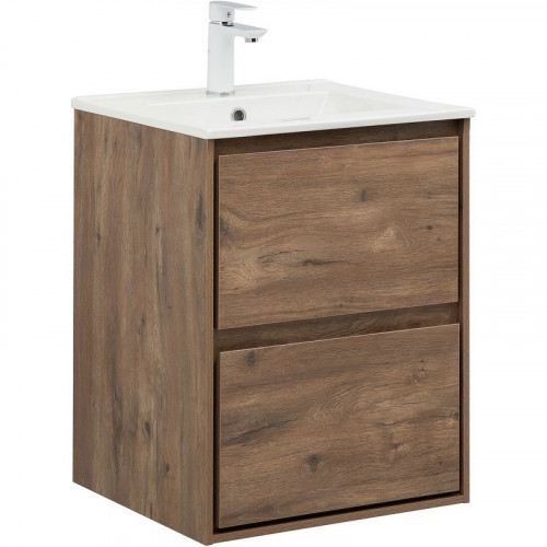 Тумба под раковину Aquanet Милан 50 336376 подвесная Дуб рустикальный МДФ / ЛДСП