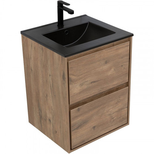 Тумба под раковину Aquanet Милан 50 336376 подвесная Дуб рустикальный МДФ / ЛДСП