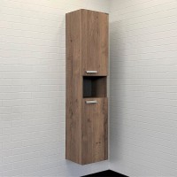 Шкаф пенал Comforty Никосия 35 00-00009554 подвесной Дуб темный МДФ / ЛДСП