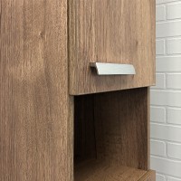 Шкаф пенал Comforty Никосия 35 00-00009554 подвесной Дуб темный МДФ / ЛДСП