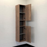 Шкаф пенал Comforty Никосия 35 00-00009554 подвесной Дуб темный МДФ / ЛДСП