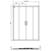 Душевая дверь Ideal Standard Connect 2 150 K968701 профиль Белый матовый стекло прозрачное