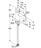 Смеситель для раковины Kludi Bozz 382723976 Черный матовый латунь
