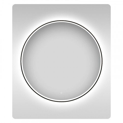 Зеркало Wellsee 7 Rays' Spectrum 90 172200260 с подсветкой цвет Черный матовый с сенсорным выключателем