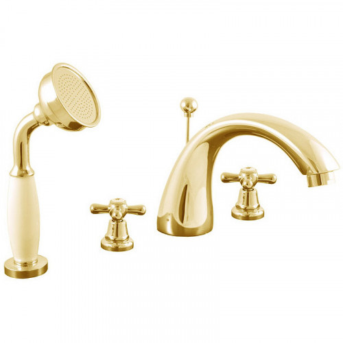 Смеситель на борт ванны Rav Slezak Morava retro MK169.5SZ Золото латунь