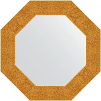 Зеркало Evoform Octagon 61х61 BY 7350 в багетной раме - Чеканка золотая 90 мм стекло