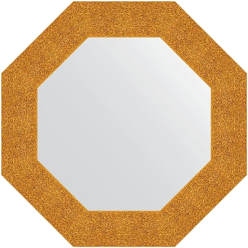 Зеркало Evoform Octagon 61х61 BY 7350 в багетной раме - Чеканка золотая 90 мм стекло
