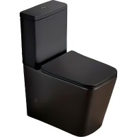 Унитаз компакт SantiLine SL-5017MB Черный матовый с бачком и сиденьем Микролифт фаянс напольный