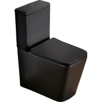 Унитаз компакт SantiLine SL-5017MB Черный матовый с бачком и сиденьем Микролифт фаянс напольный