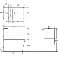 Унитаз компакт SantiLine SL-5017MB Черный матовый с бачком и сиденьем Микролифт фаянс напольный