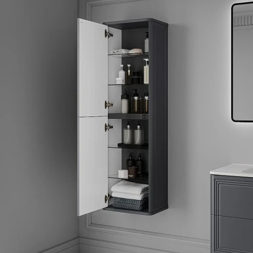 Шкаф пенал Iddis Oxford Neo 40 4690576143162 подвесной цвет Темно-серый