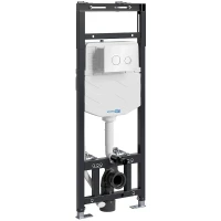 Инсталляция WasserKRAFT Alme 15TLT.010.ME.WH01 для унитаза с Белой клавишей смыва нержавеющая сталь