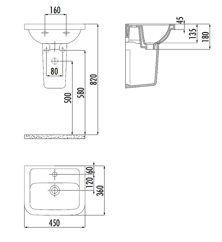 Раковина Creavit Key KY045-00CB00E-0000 цвет Белый