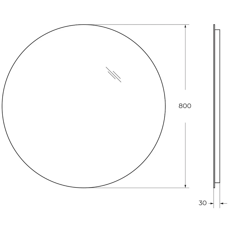 Зеркало BelBagno 80 SPC-INT-800-LED с подсветкой круглое стекло