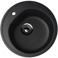Кухонная мойка Ulgran Classic U-101-308 Черная искусственный камень (литьевой мрамор) встраиваемый