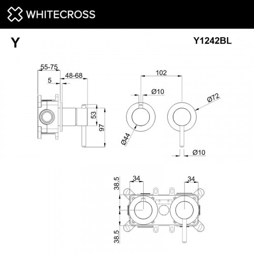 Смеситель для душа Whitecross Y black Y1242BL цвет Черный матовый