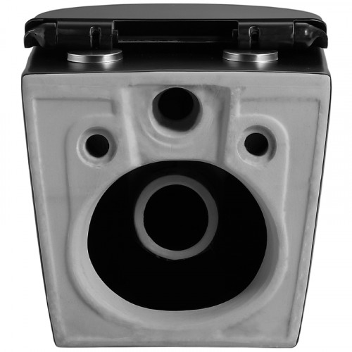 Комплект унитаза с инсталляцией Agger ATI03144+APB144 с сиденьем Микролифт и Черной матовой клавишей смыва фарфор подвесной