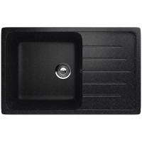 Кухонная мойка Ulgran Classic U-400-308 Черная искусственный камень (литьевой мрамор) встраиваемый