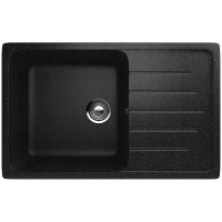 Кухонная мойка Ulgran Classic U-400-308 Черная искусственный камень (литьевой мрамор) встраиваемый
