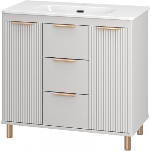 Тумба с раковиной Brevita Risacca Crema 90 УТ000025681 Серая матовая