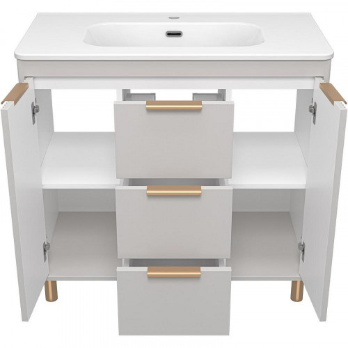 Тумба с раковиной Brevita Risacca Crema 90 УТ000025681 Серая матовая