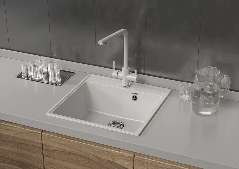 Кухонная мойка Ulgran Quartz Forte 505-07 Уголь искусственный камень (литьевой мрамор) встраиваемый