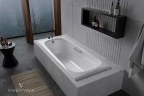Чугунная ванна Vinsent Veron Concept 140x70 VCO1407042H/VH0012CH цвет Белый с квадратными хромированнами ручками